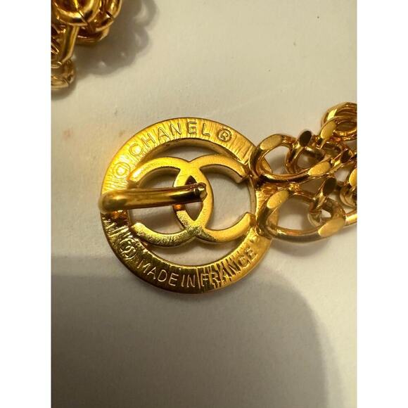 Chanel Vintage Double Layer Belt with CC Sunburst Medallion 31" CoA Authentic - Picture 4 of 8